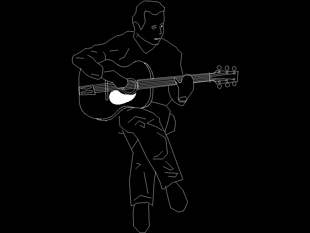 Guitarist in AutoCAD CAD download (19.65 KB) Bibliocad
