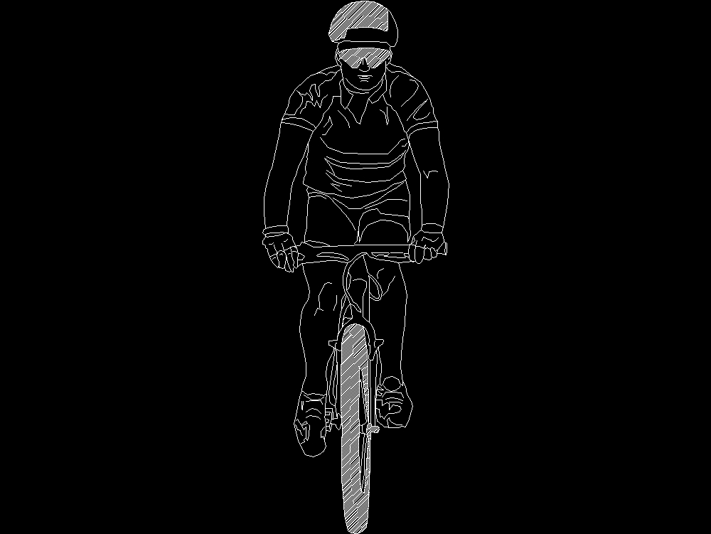 Person on bicycle in elevation