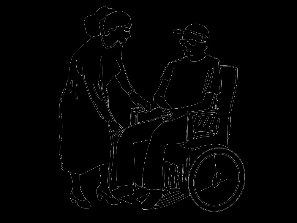 People in elevation - wheelchair