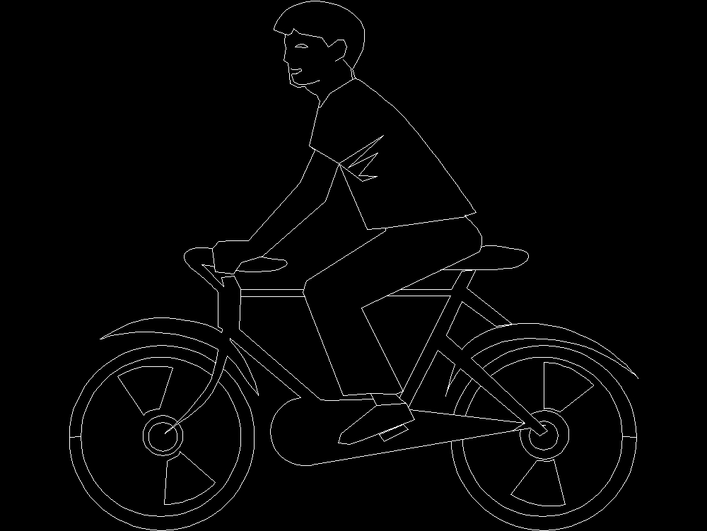 Elevation person on bicycle