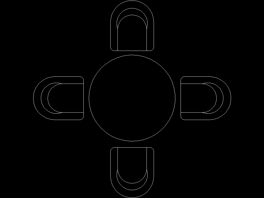 Round table in AutoCAD | CAD download (7.67 KB) | Bibliocad