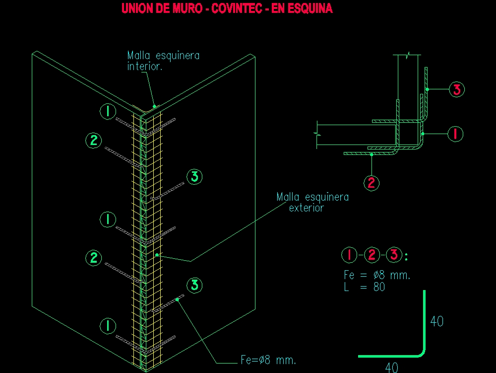 Corner wall union covintec - construction system