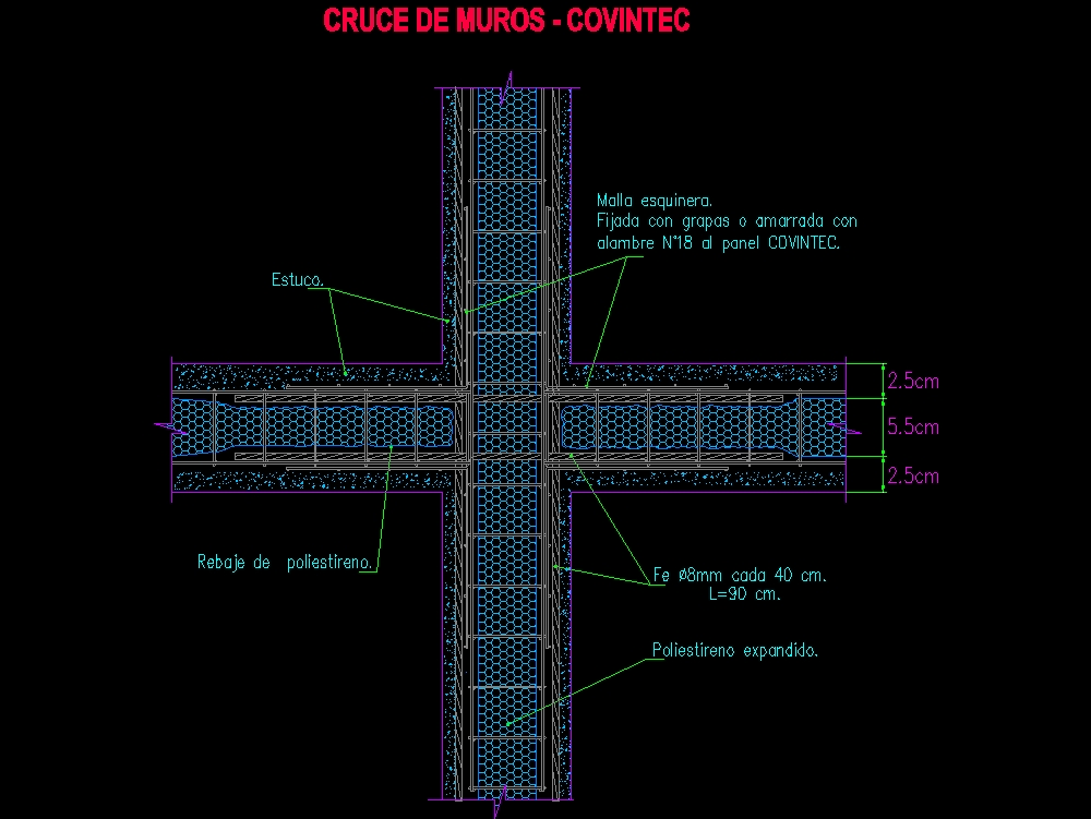 Cruce de muros Covintec - Sistema constructivo