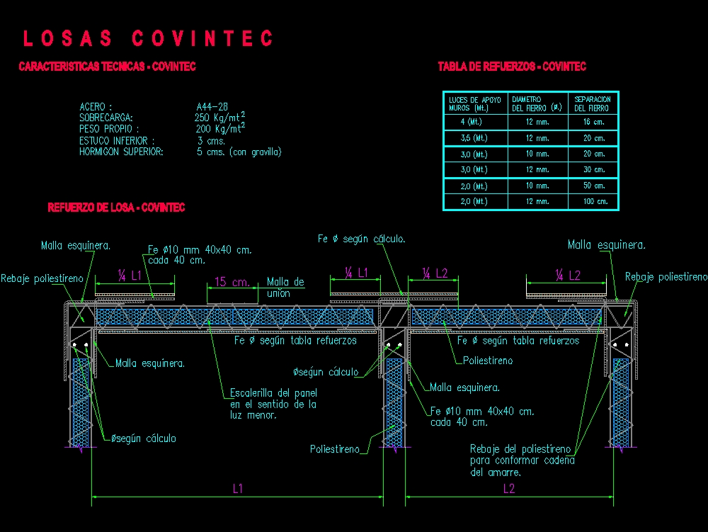 Dalles Covintec - système constructif