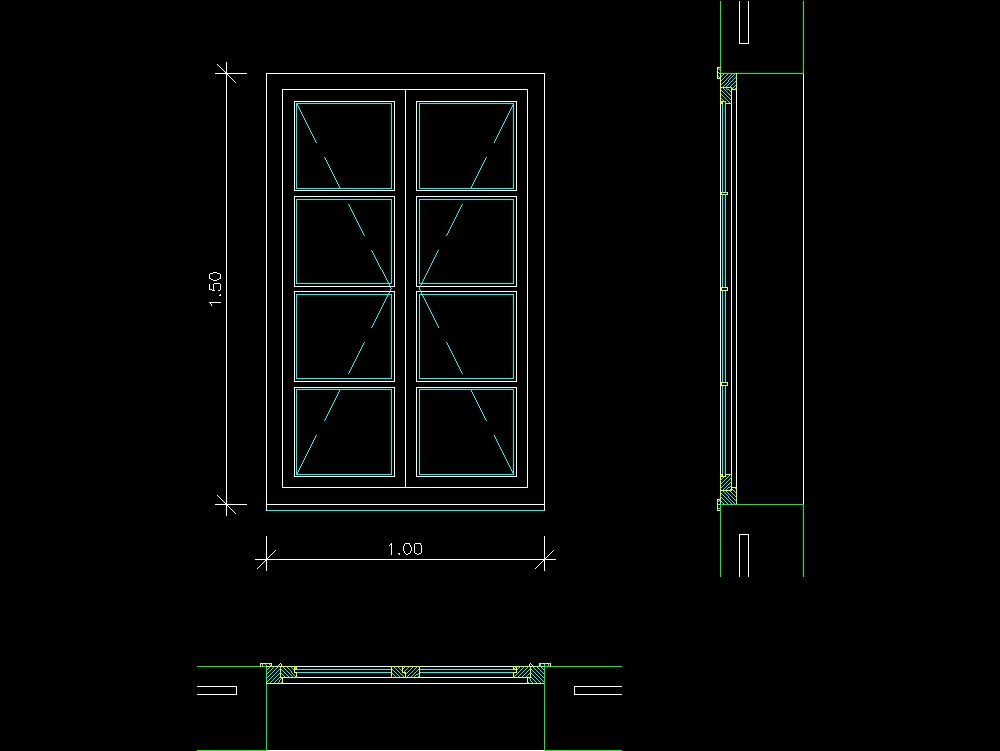 Window in AutoCAD | CAD download (12.96 KB) | Bibliocad