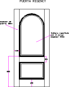 Puerta de madera en alzado