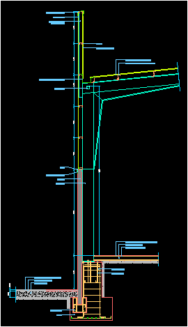 Section latérale de la nef métallique industrielle