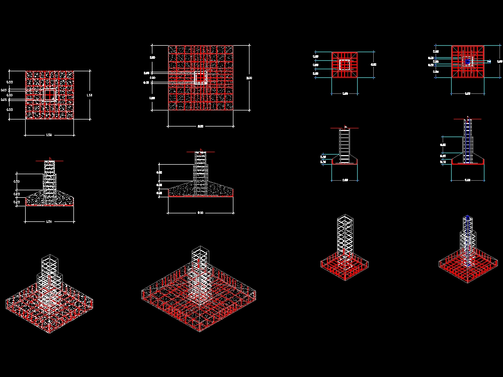 Zapatas De Hormigon En Autocad Descargar Cad Kb Bibliocad