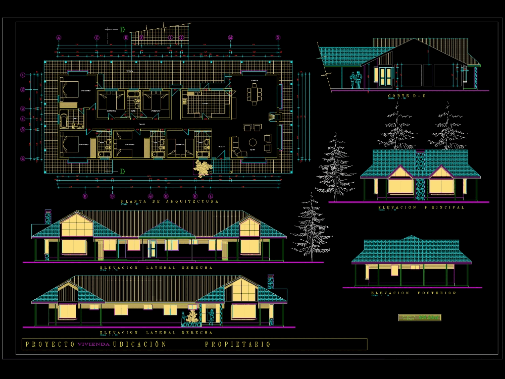 Casa de campo en AutoCAD  Descargar CAD (1.36 MB)  Bibliocad