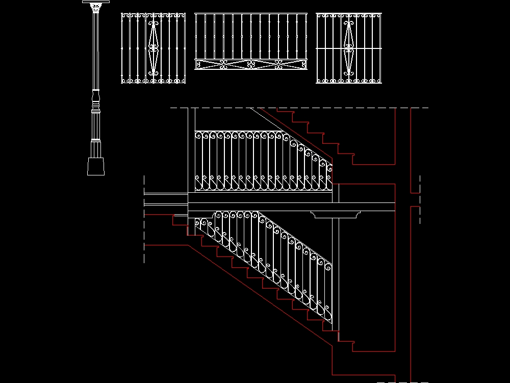 détails des rampes d'escalier