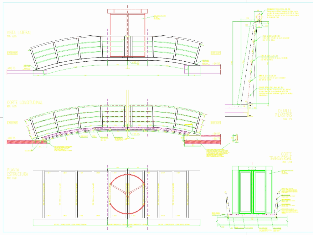 Pasarela en AutoCAD | Descargar CAD (151.05 KB) | Bibliocad