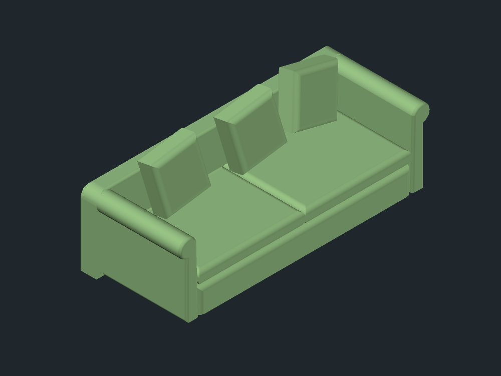 Armchair 3d 2 bodies with cushions