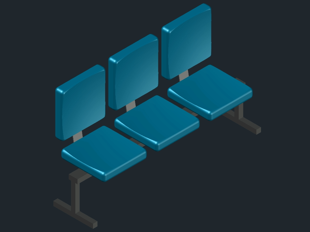 Wartebank mit drei Stühlen