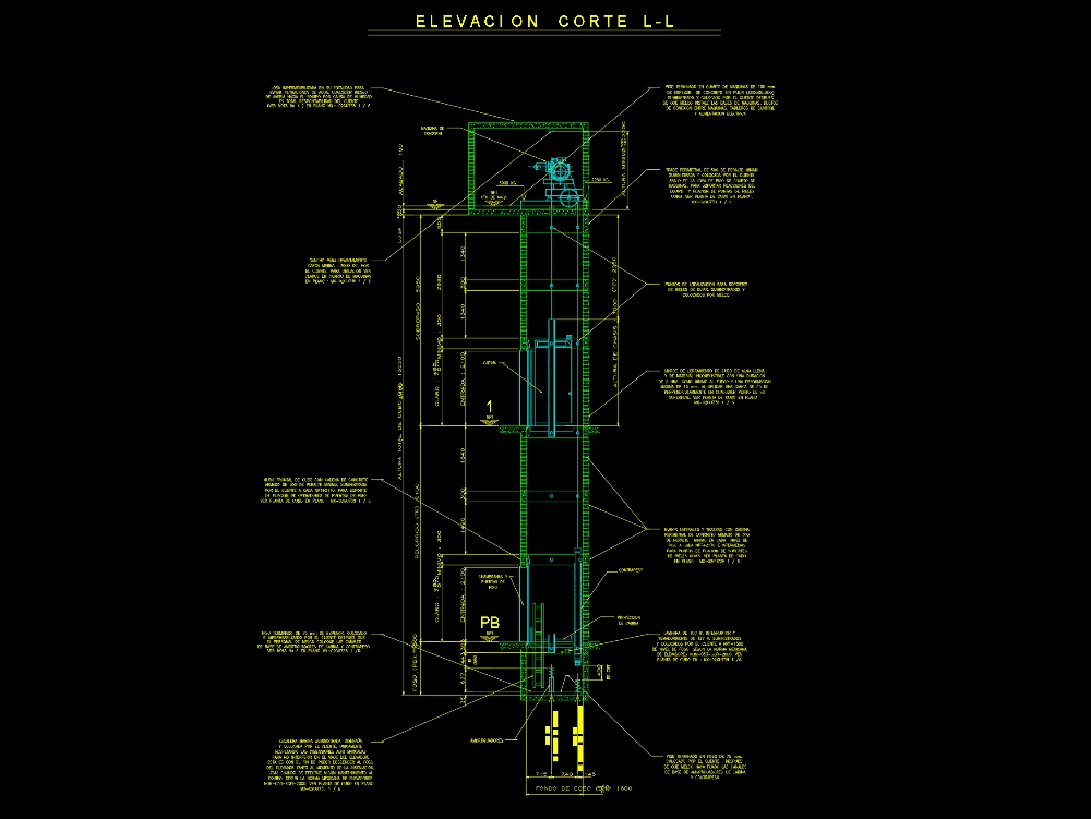 Details elevators - section in AutoCAD | CAD (120.13 KB) | Bibliocad