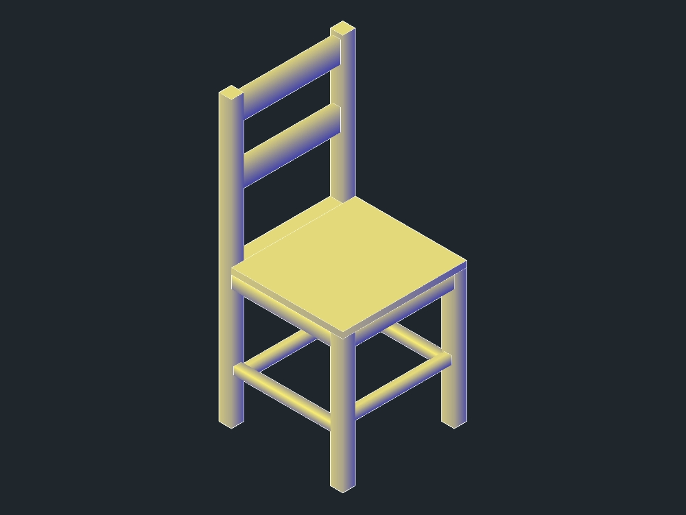 3d wooden chair