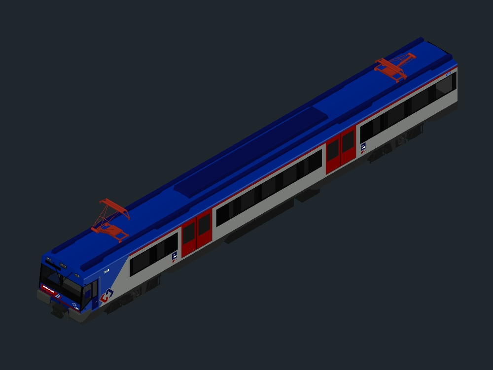 Train de voyageurs - locomotive 2100 mc - 3d