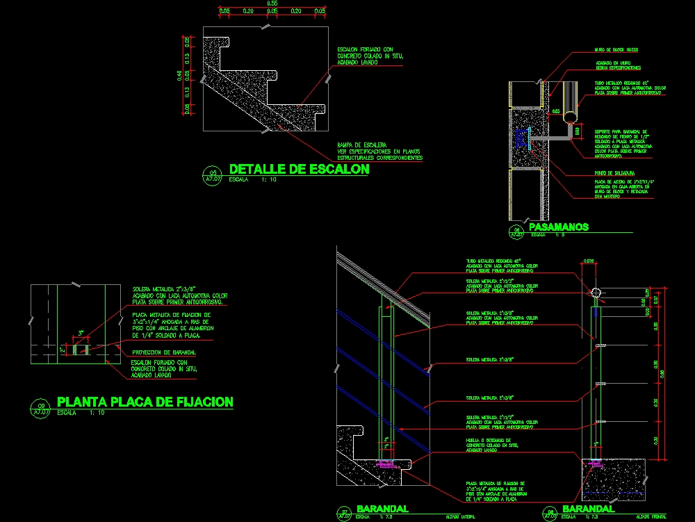 Detail Of Handrail 2 In Autocad Cad Download 5301 Kb Bibliocad