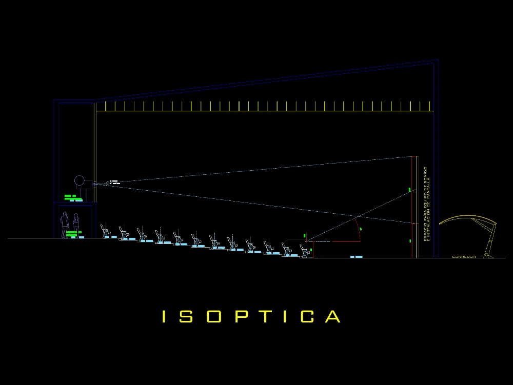 Cinema section in AutoCAD | CAD download (114.73 KB) | Bibliocad