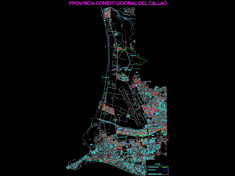 Carte de la province constitutionnelle de Callao, Pérou