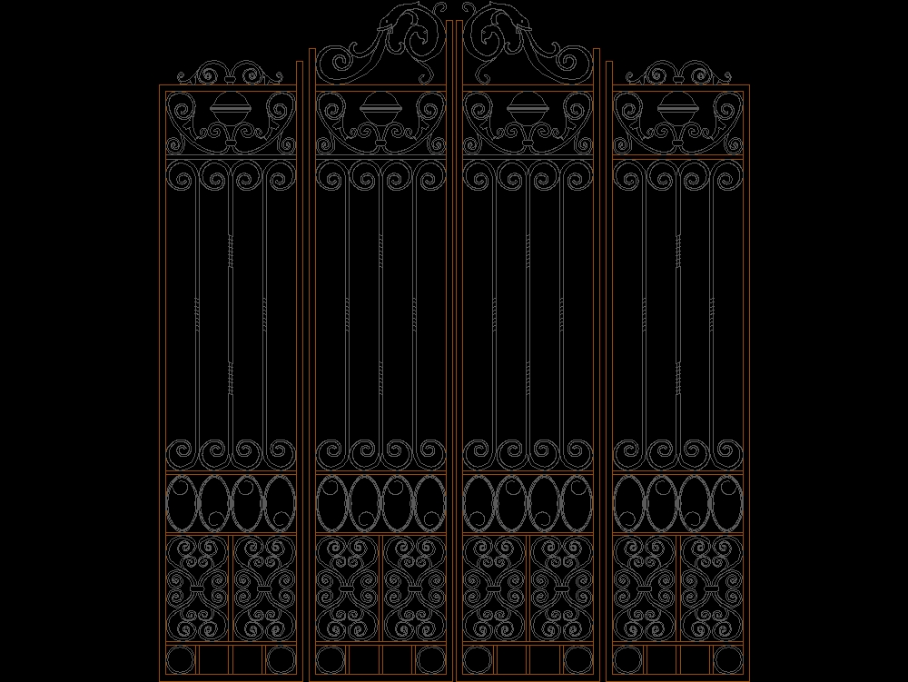 portão de ferro forjado artístico