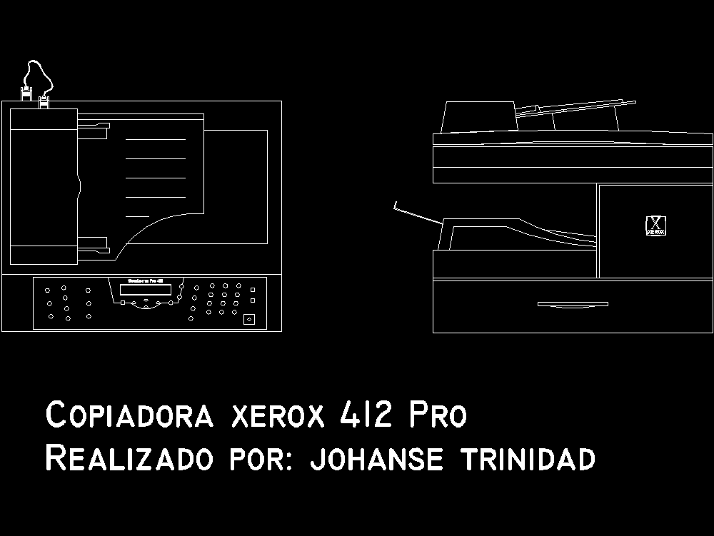Printer xerox in AutoCAD CAD download (12.91 KB) Bibliocad