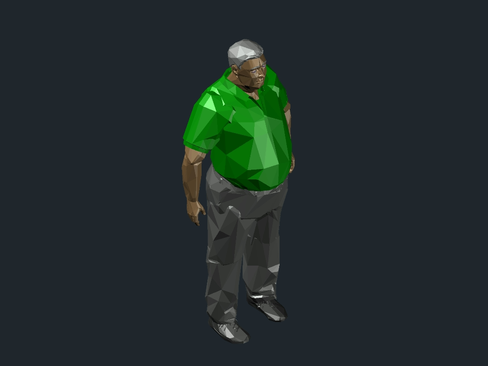 3d obese man
