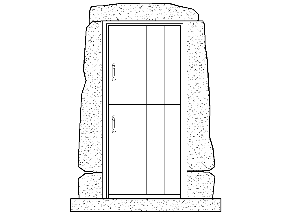 Exterior door for rehabilitation with masonry