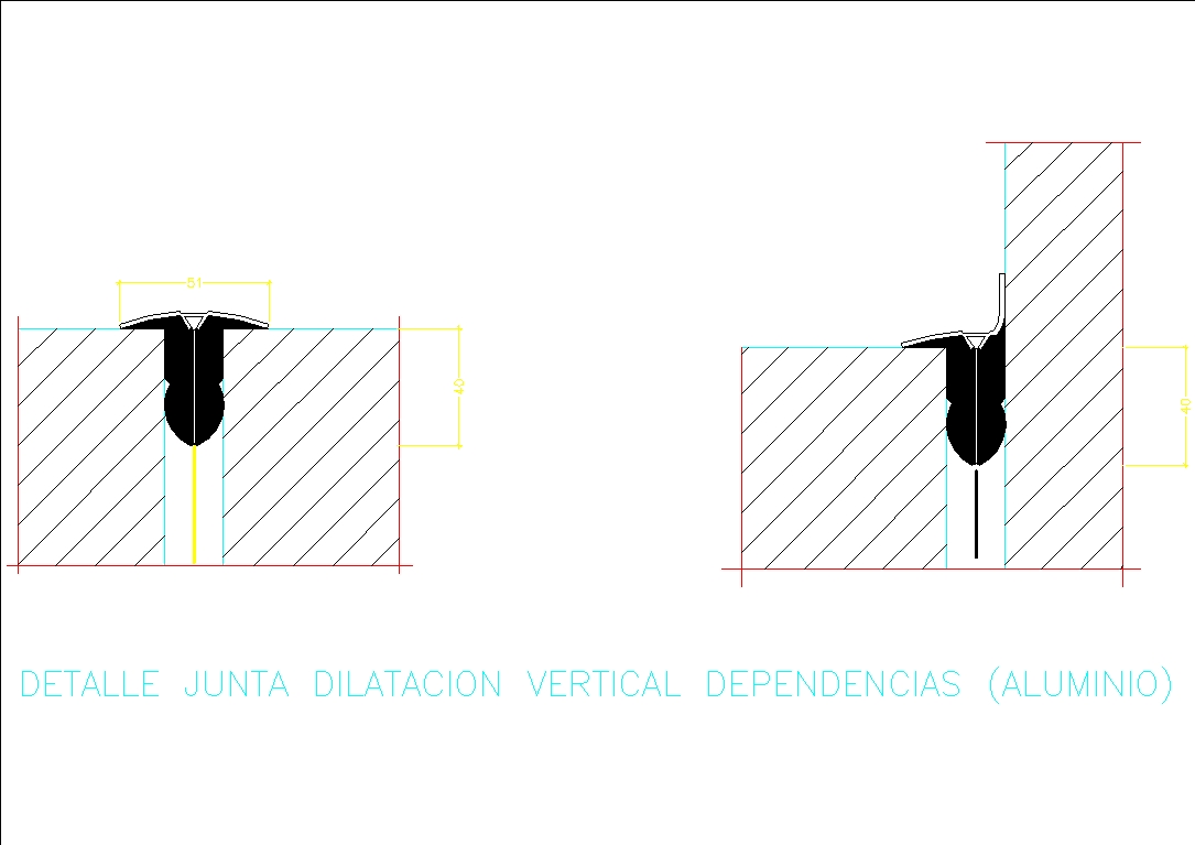 Joint de dilatation vertical en aluminium