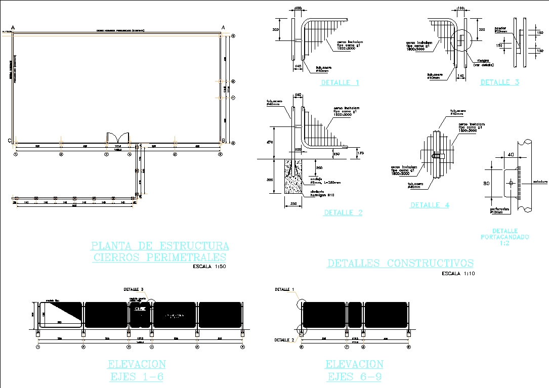 Cerco De Acero En Autocad Descargar Cad 10767 Kb Bibliocad 1915