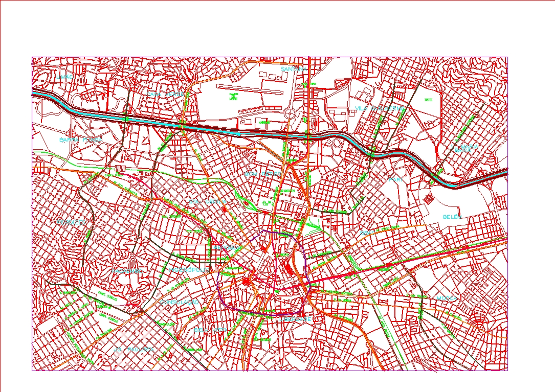 Karte der Innenstadt von Sao Paulo