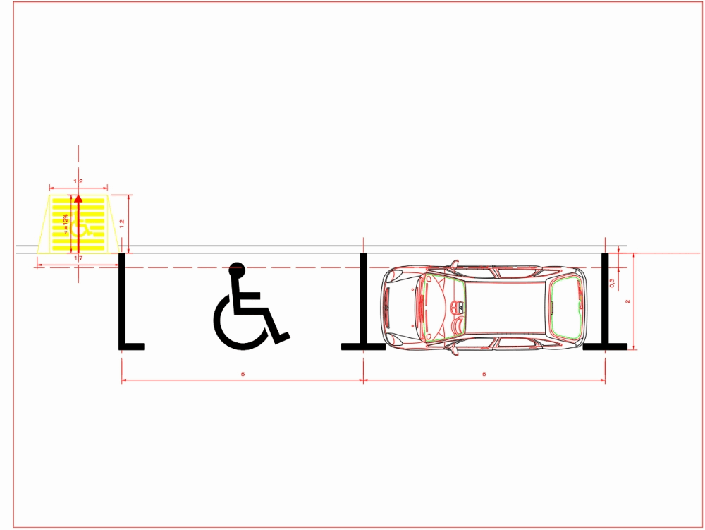 Parking for disables persons - E.Pereyra original devises