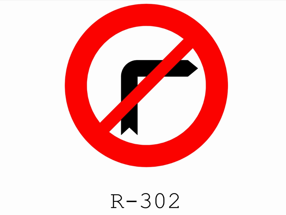sinais de trânsito r-302