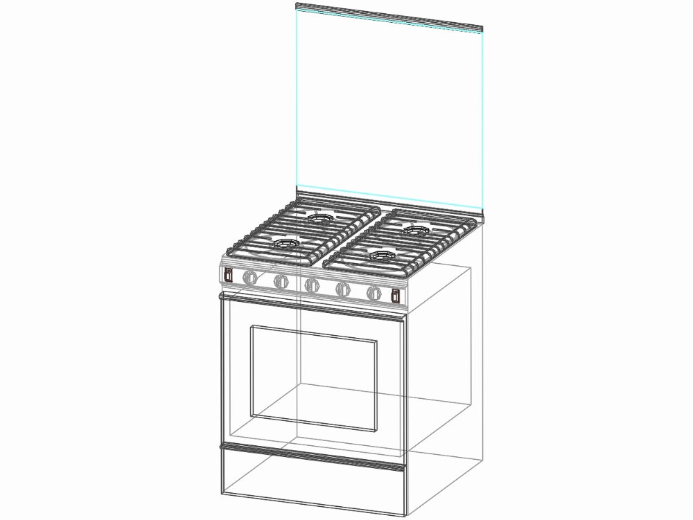 3d kitchen with applied materials