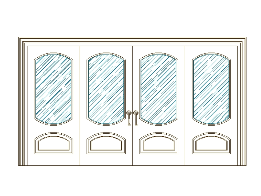 Puertas de madera con vitrales.