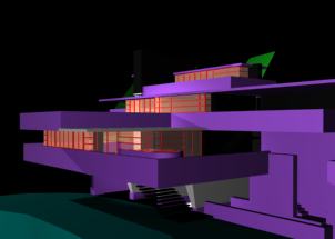 Casa de las cascadas de F.L.Wright 3D