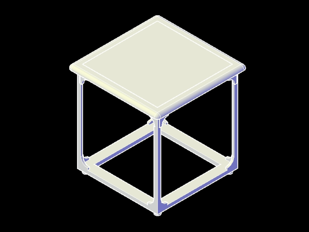 Table d'angle en 3D.