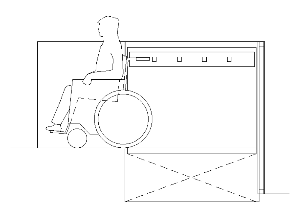 Behindertengerecht – Aufzugsausgang.