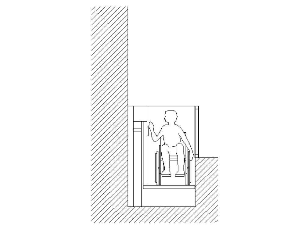 Handicapés - ascenseur pour fauteuils roulants.