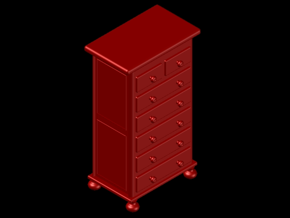 Chest of drawers in 3d.
