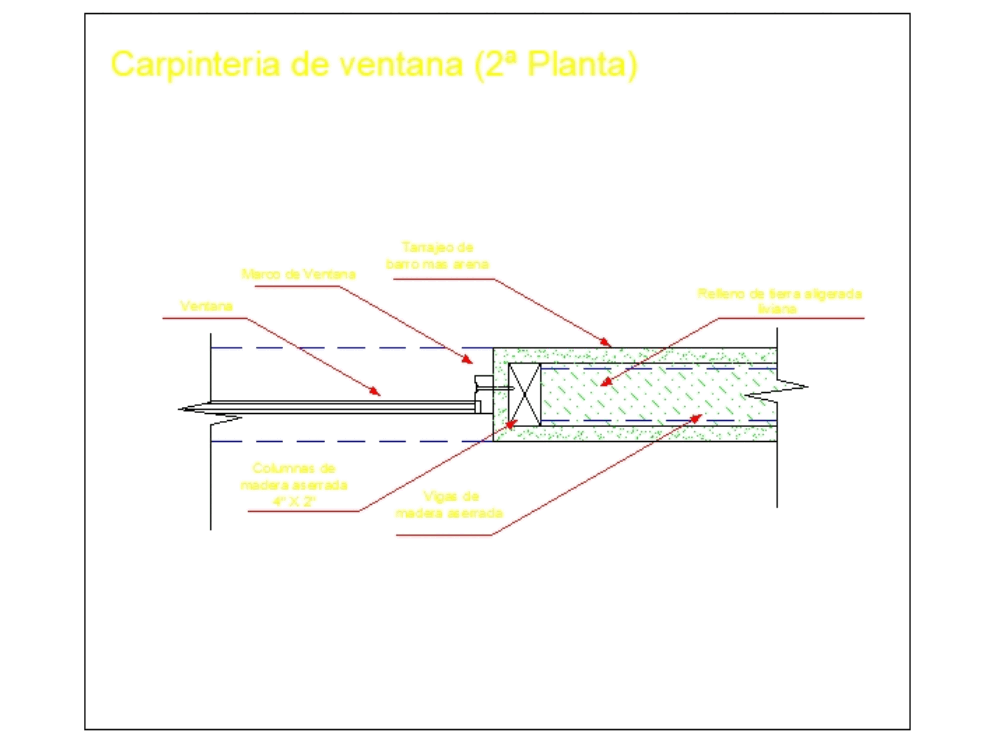 Sistema CET con Tierra Aligerada - encuentro muro ventana en segunda planta