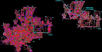 Mapa da cidade de Toluca; México