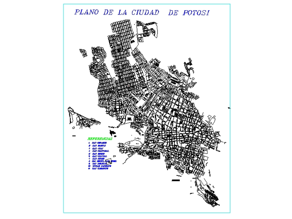 Karte von Potosí - Bolivien