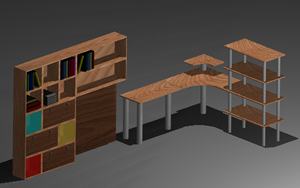 Muebles de estudio 3d
