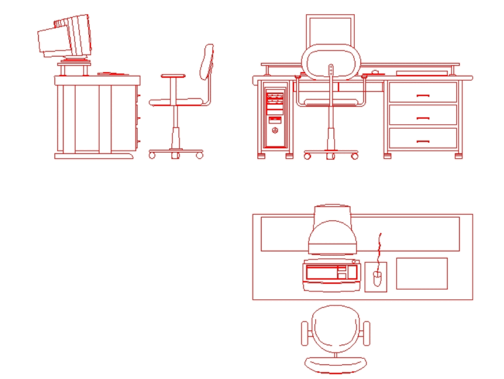 اعتاد مقطع مؤثر  Muebles de escritorio en AutoCAD | Descargar CAD (64.23 KB) | Bibliocad