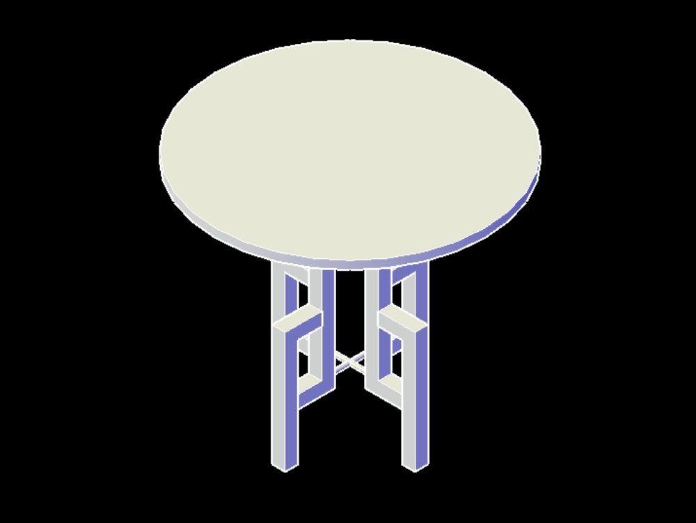 Mesa circular en 3D.