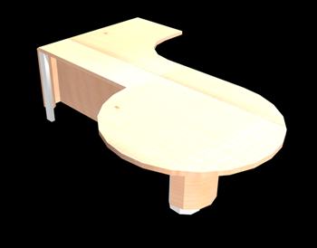 3D-Schreibtisch mit angewandten Materialien