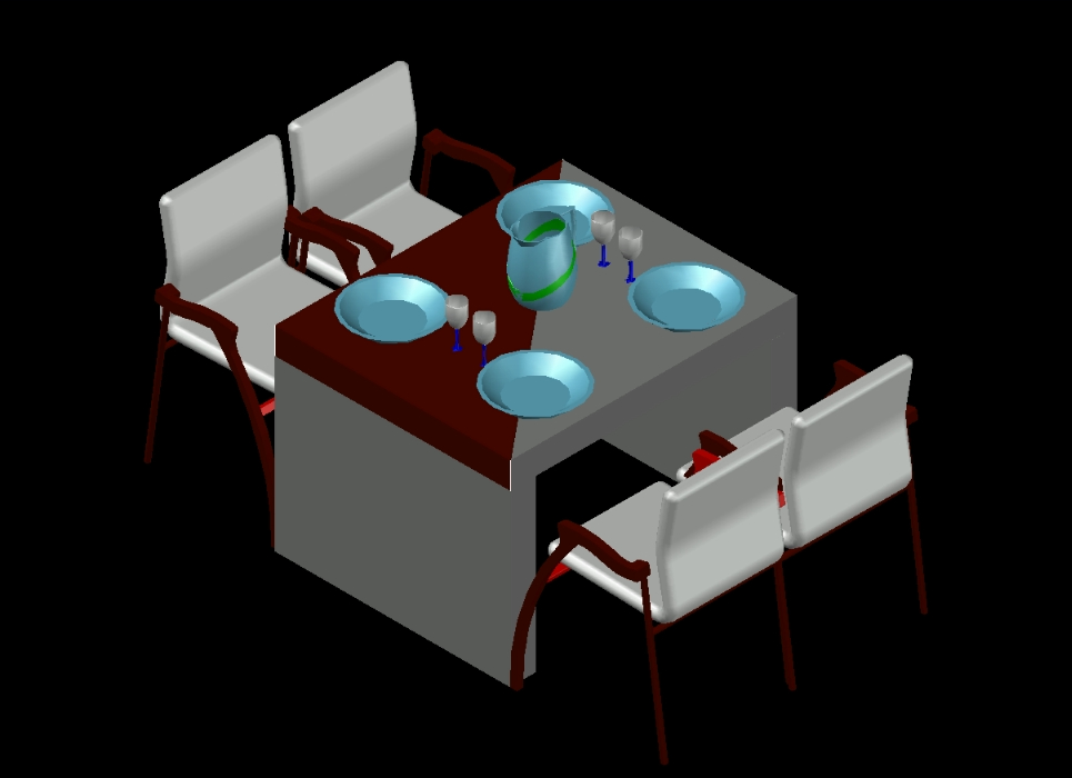 Tisch und Stühle gedeckt
