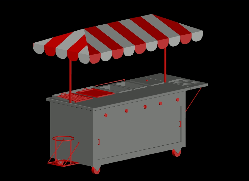 3d food cart