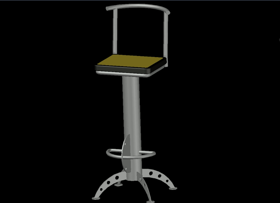 Chair for bar 3d with materials