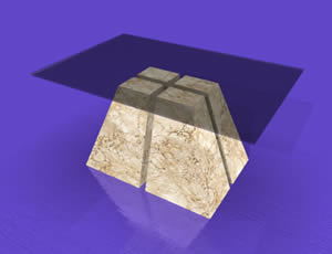 Mesa de centro 3D con materiales